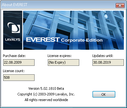 Lavalys EVEREST Corporate Edition v5.02.1810 Beta