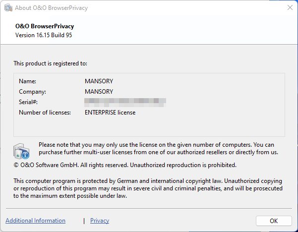 O&O BrowserPrivacy 16.15 Build 95