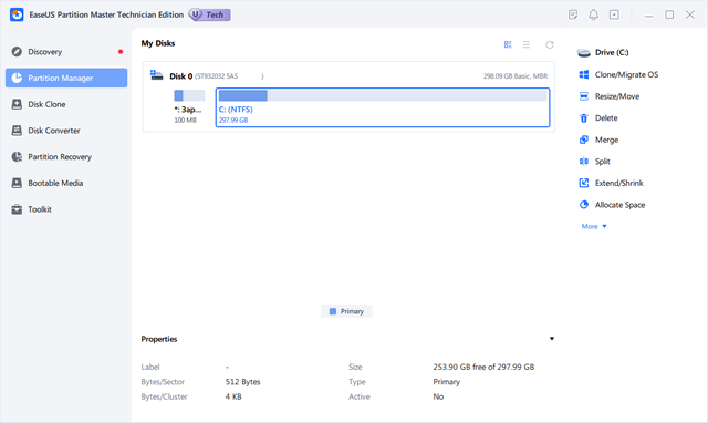 EaseUS Partition Master 18