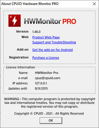 CPUID HWMonitor Pro 1.46