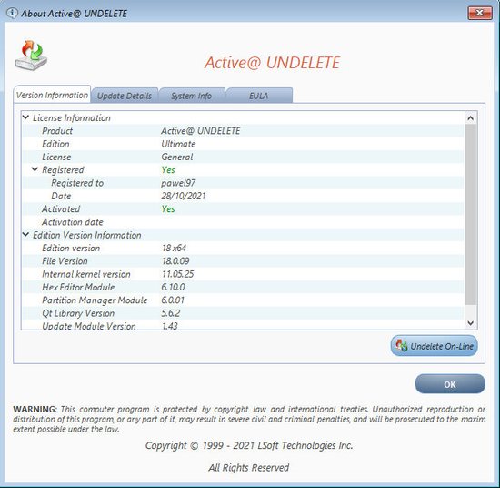Active UNDELETE Ultimate 18.0.9.0 + WinPE