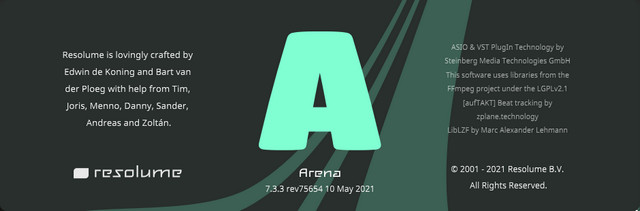 Resolume Arena 7.3.3 rev 75654