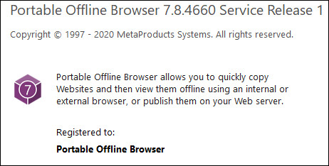 MetaProducts Portable Offline Browser 7.8.4660