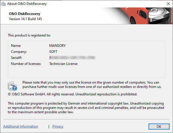 O&O DiskRecovery Professional / Admin / Technician Edition 14.1.145