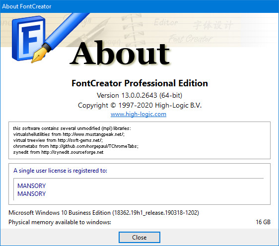 High-Logic FontCreator 13.0.0.2643