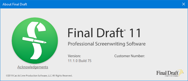 Final Draft 11.1.0 Build 75