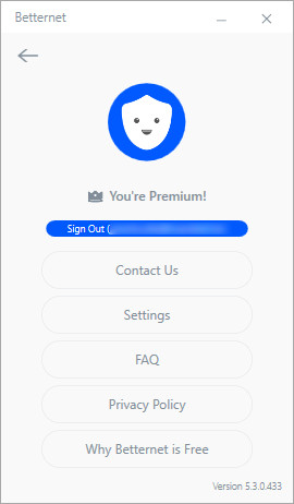 Betternet VPN For Windows 5.3.0.433 Premium
