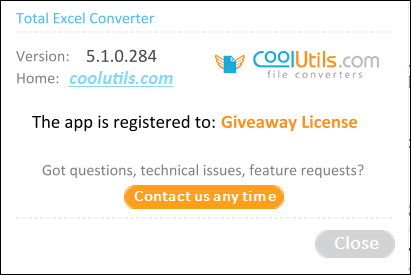 Coolutils Total Excel Converter 5.1.0.284