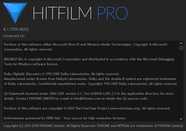 HitFilm Pro 8.1.7729.45222