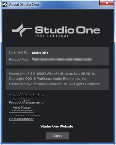 PreSonus Studio One Pro 3.3.2.40899