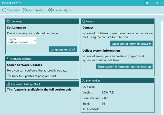 Abelssoft SSD Fresh 2018.7.2 Build 96