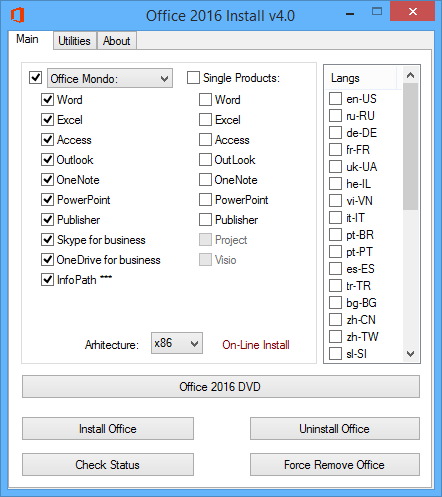 Office 2016 Install