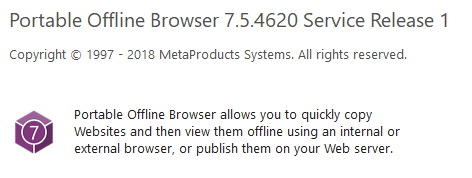 MetaProducts Portable Offline Browser