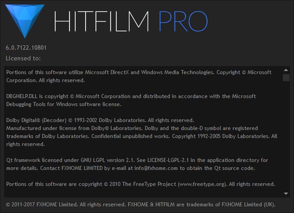 HitFilm 2017 Pro 6.0.7122.10801