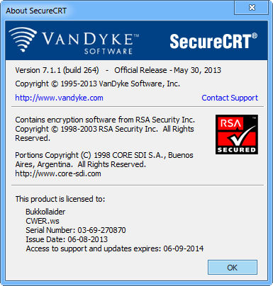 SecureCRT 7.1.1 Build 264